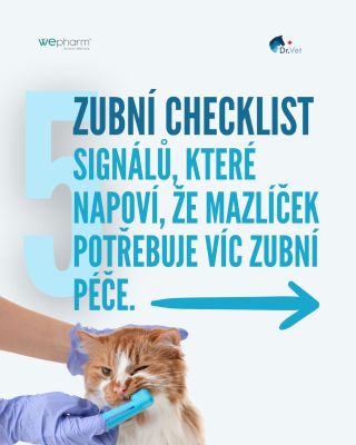 Zubní checklist pro psy a kočky! 🦷 Víte, kdy je čas zkontrolovat zuby vašeho mazlíčka? Zápach, povlaky na zubech nebo...